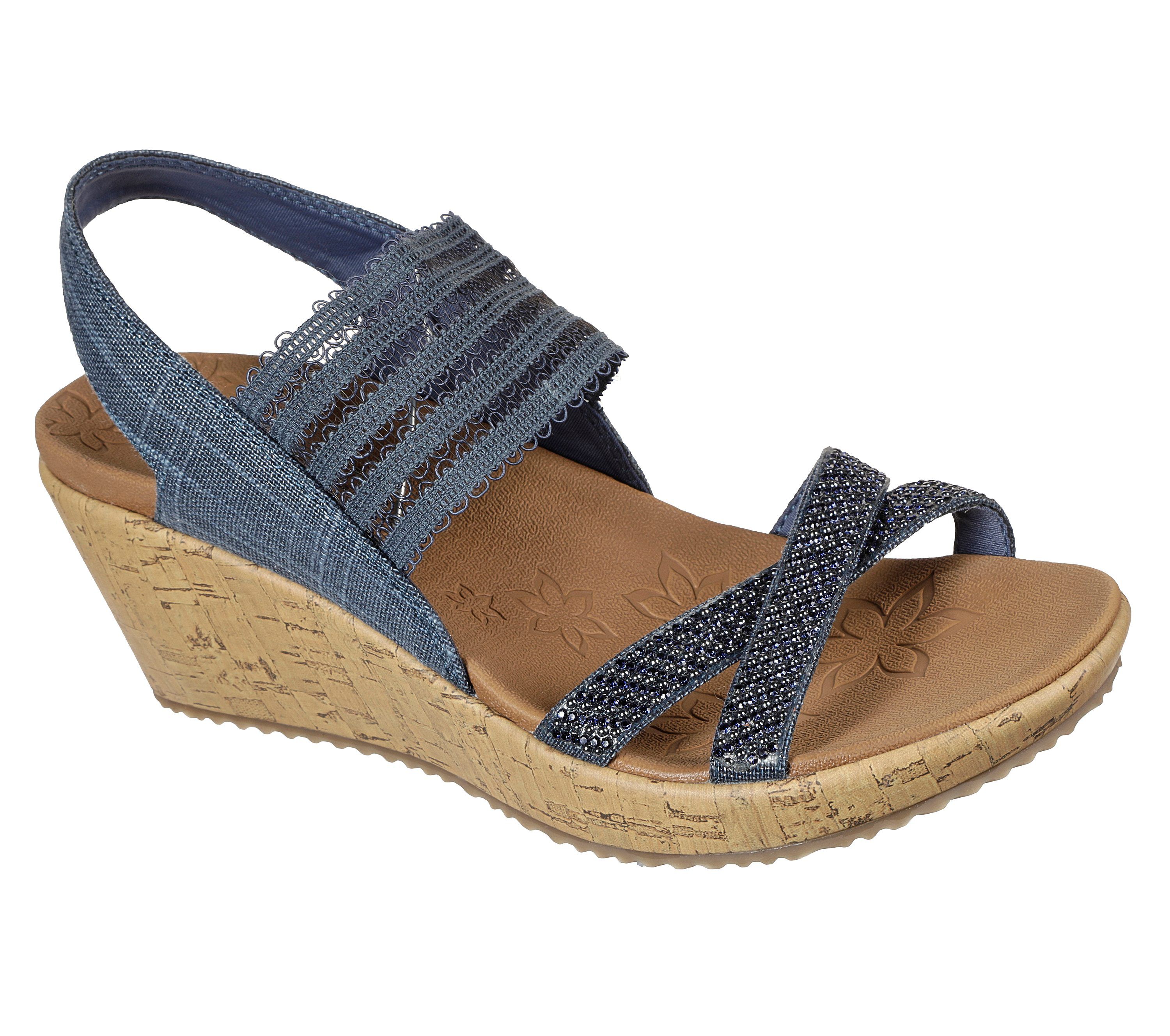 navy blue skechers sandals