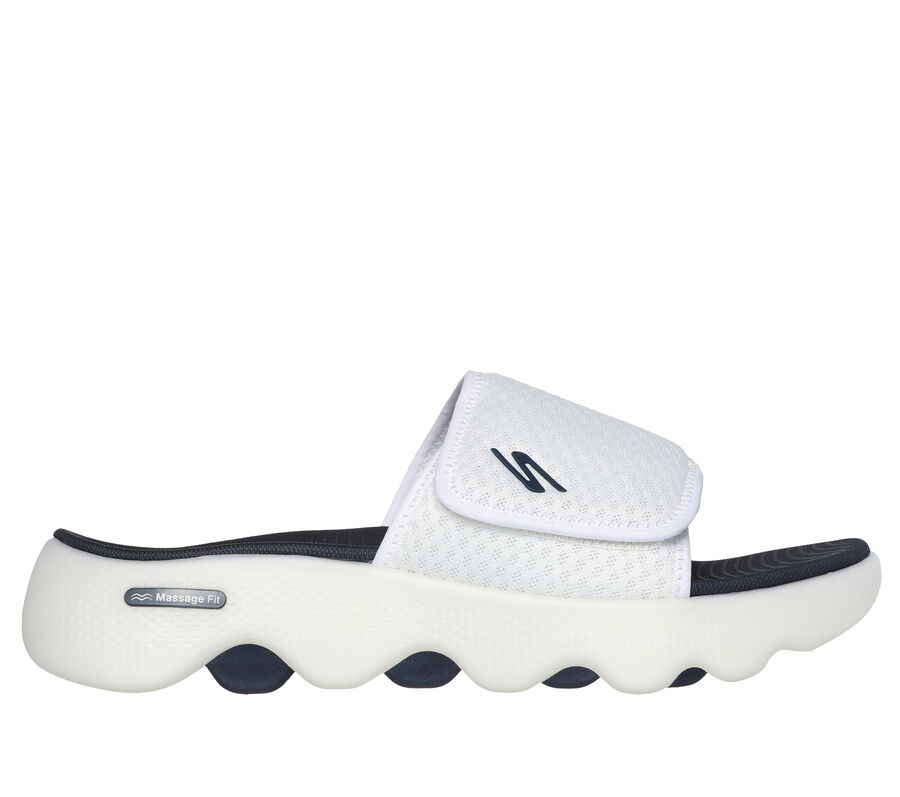 GO WALK Massage Fit Sandal, WHITE / NAVY, largeimage number 0