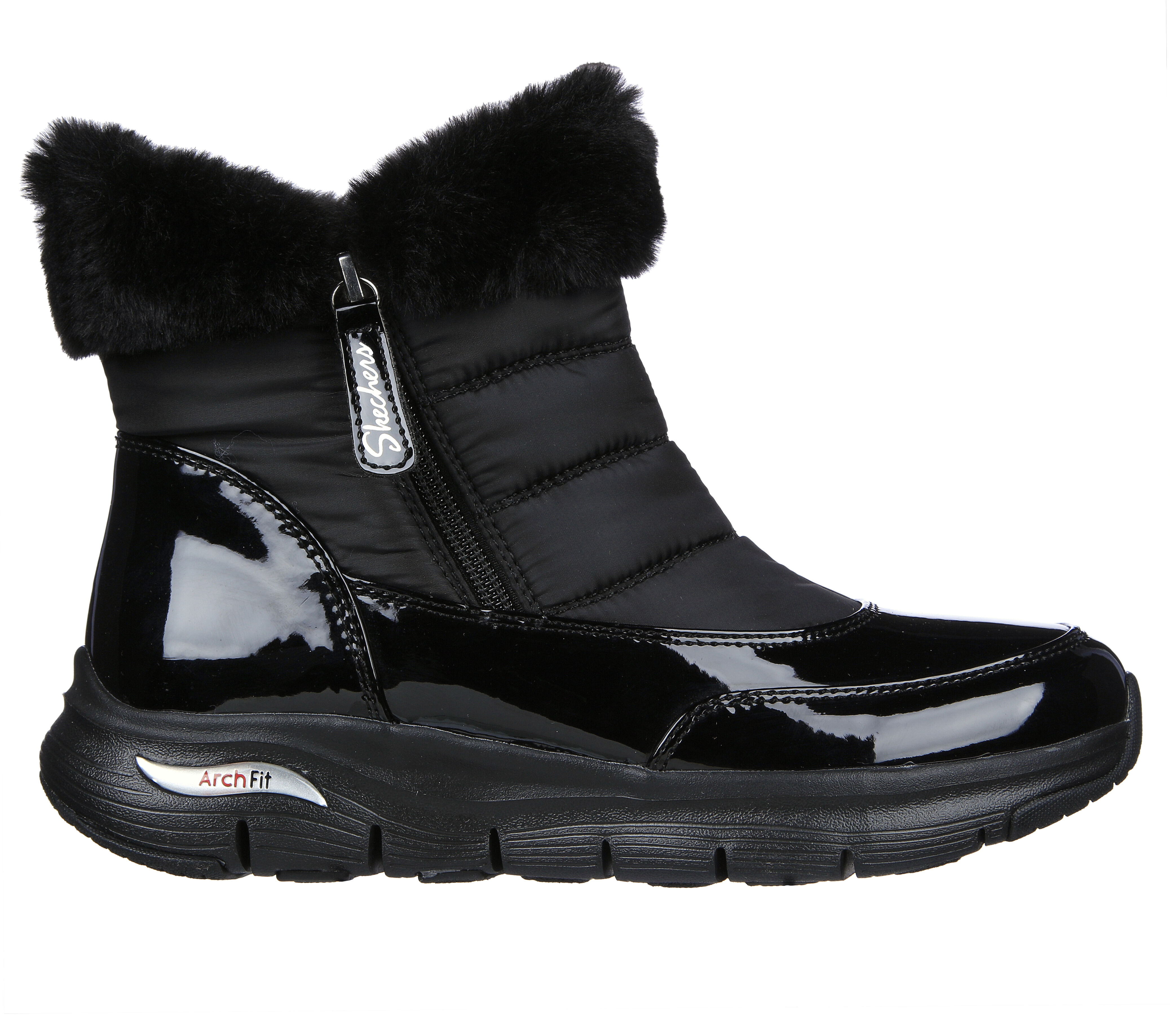 skechers black womens boots