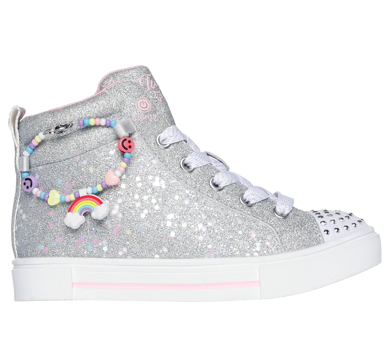 Skechers Twinkle Toes High tops,Black Silver Sequins Lace Up