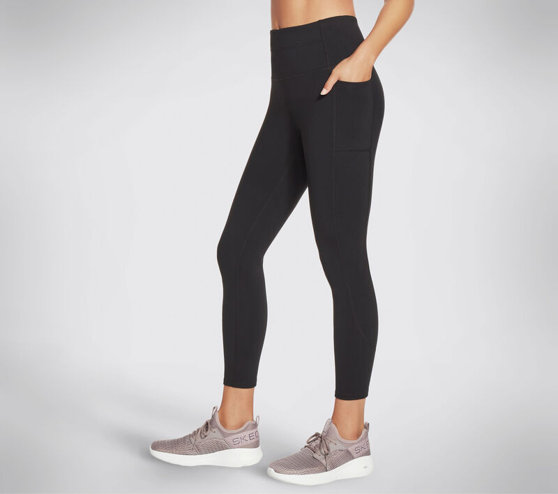 Skechers, Pants & Jumpsuits, Skechers Active Leggings Yoga Side Pockets  Skinny Leg Gray Stretch Size M