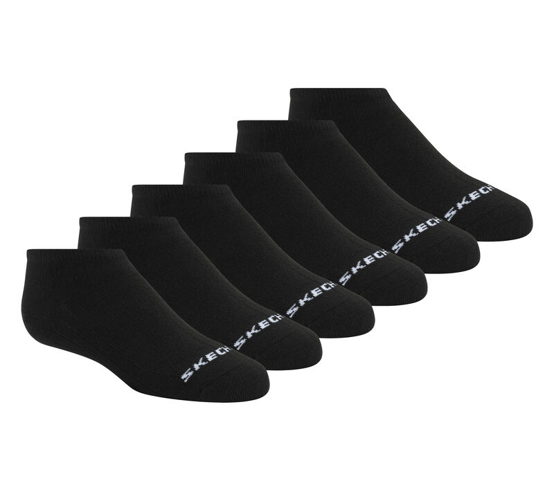 6 Pack Non Terry No Show Socks, BLACK, largeimage number 0