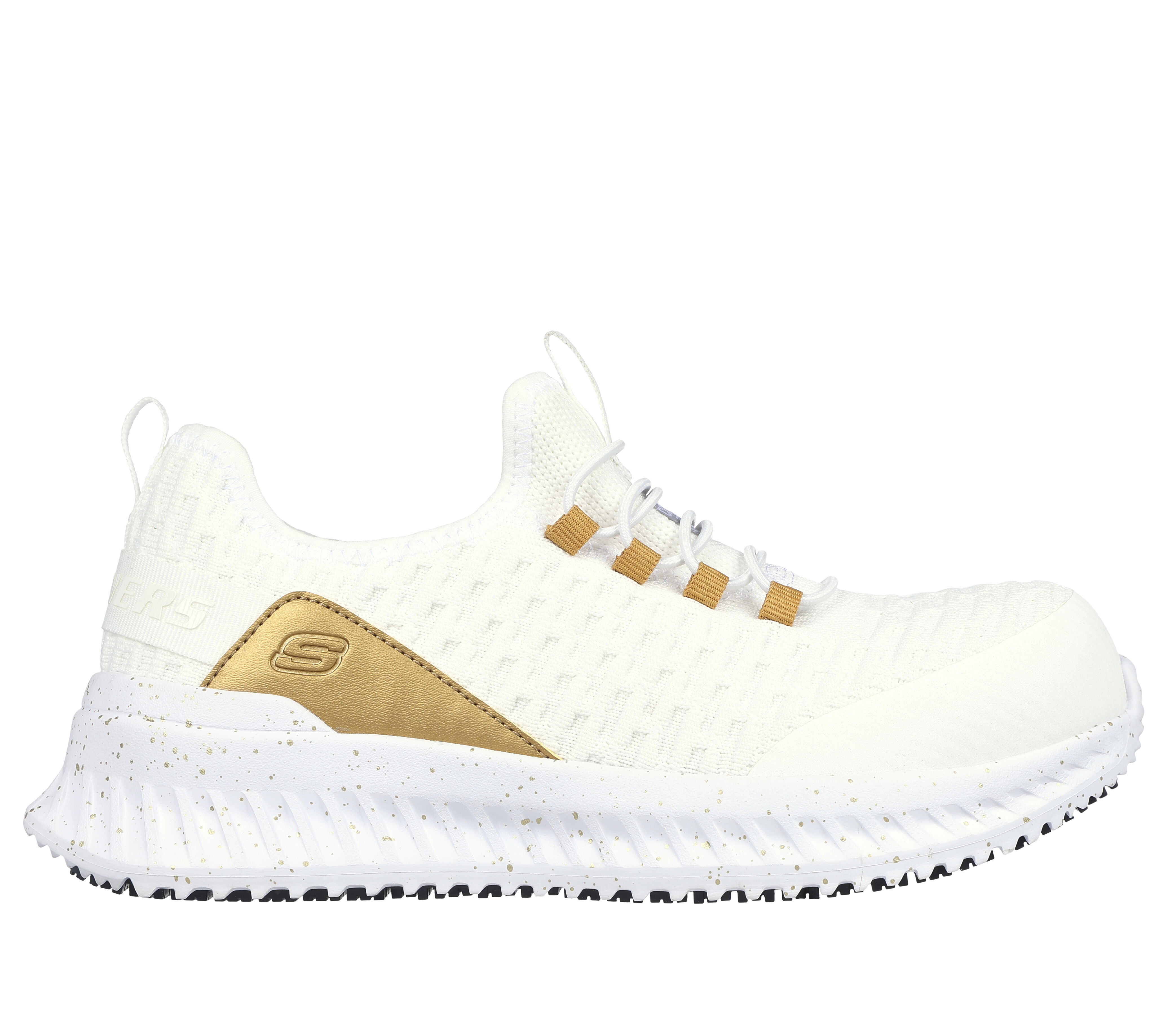 White and gold discount skechers