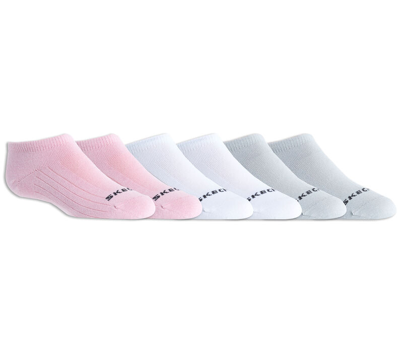 6 Pack Non Terry No Show Socks, PINK / GRAY, largeimage number 0