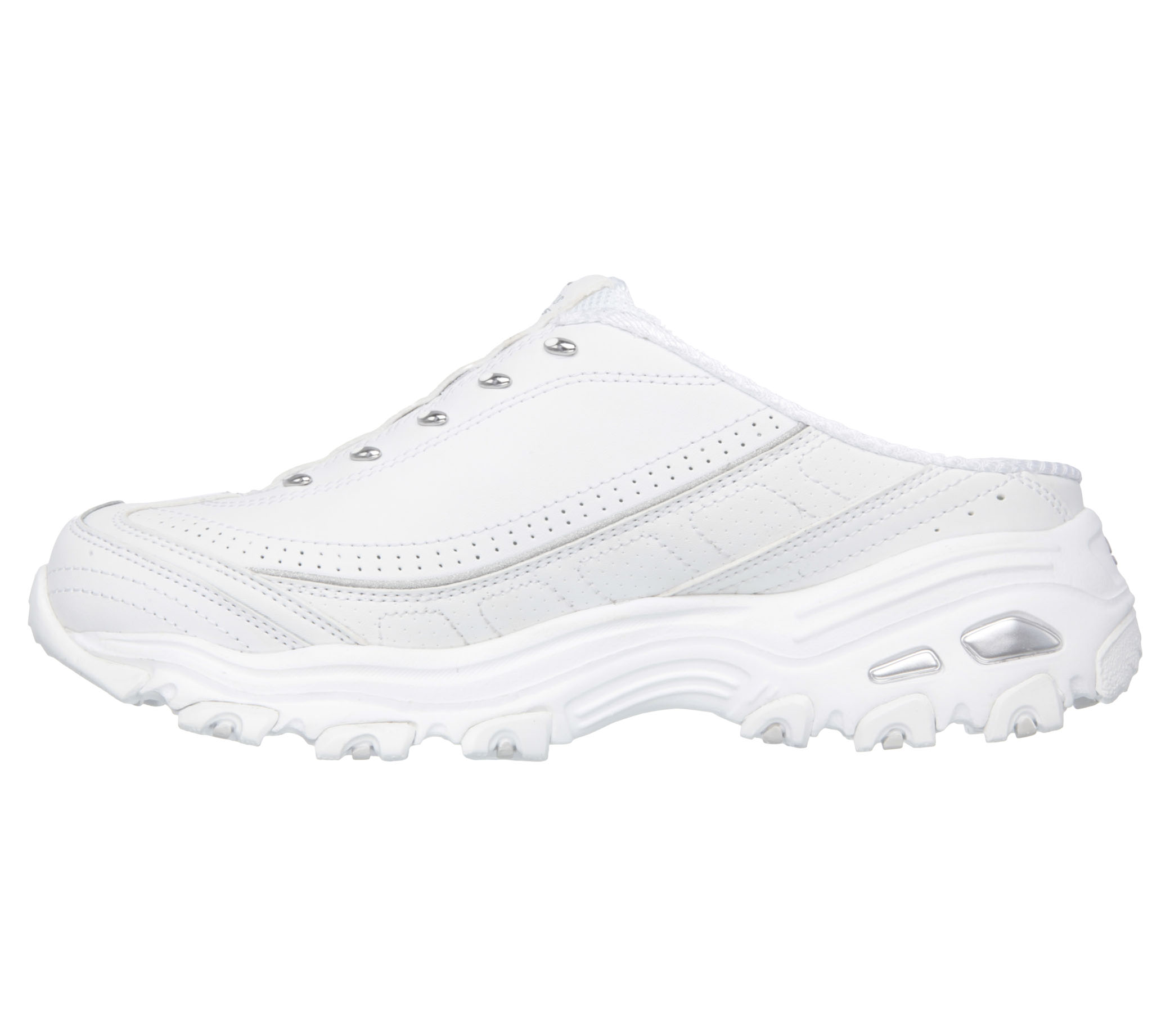 SKECHERS - SKECHERS D'LITES - GLAMOUR FEELS A popular classic sneaker style  gets a fashionable new look with the SKECHERS D'Lites - Glamour Feels shoe.  Smooth leather and metallic synthetic upper in