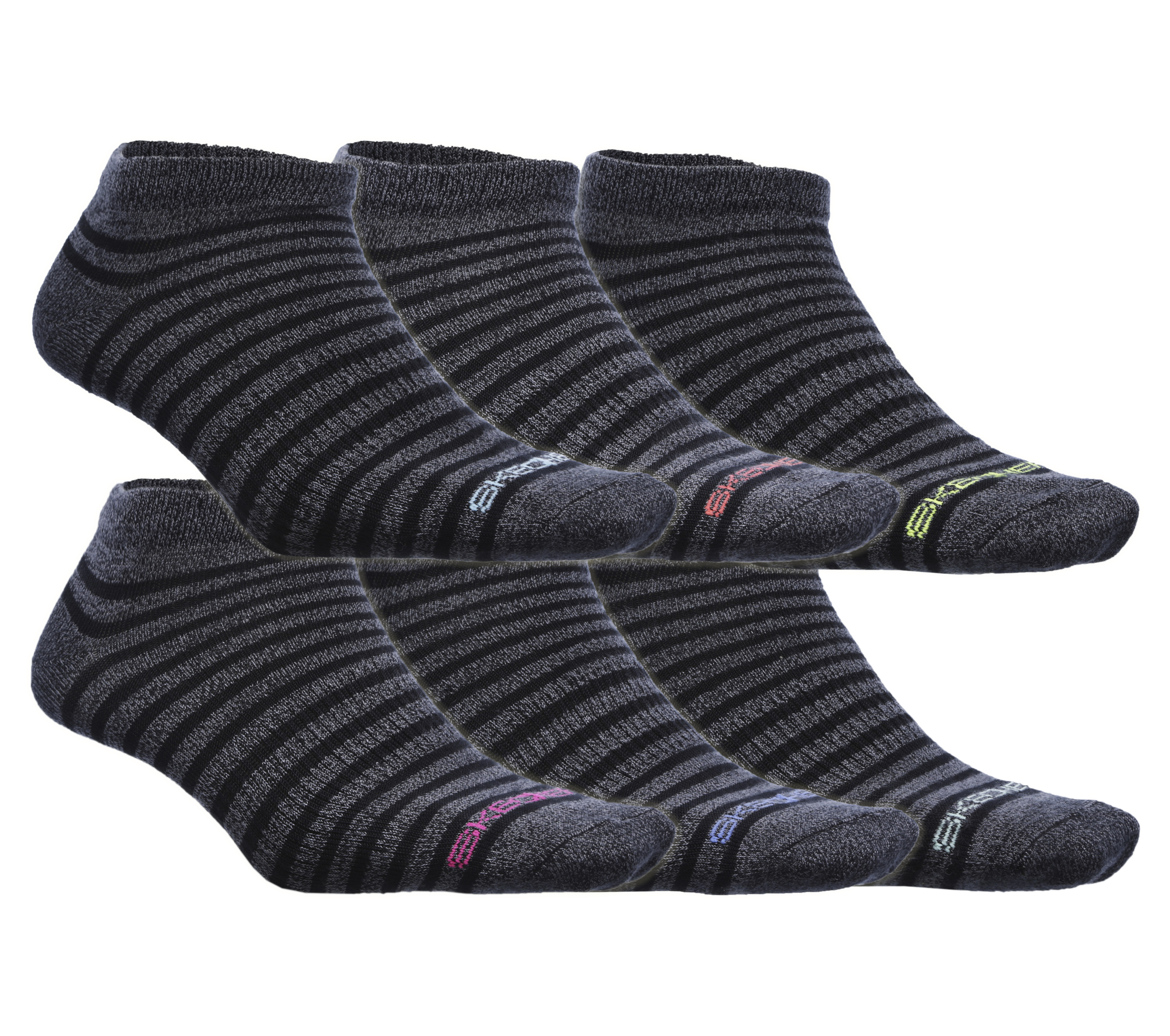 6 Pack Low Cut Stripe SKECHERS Socks 