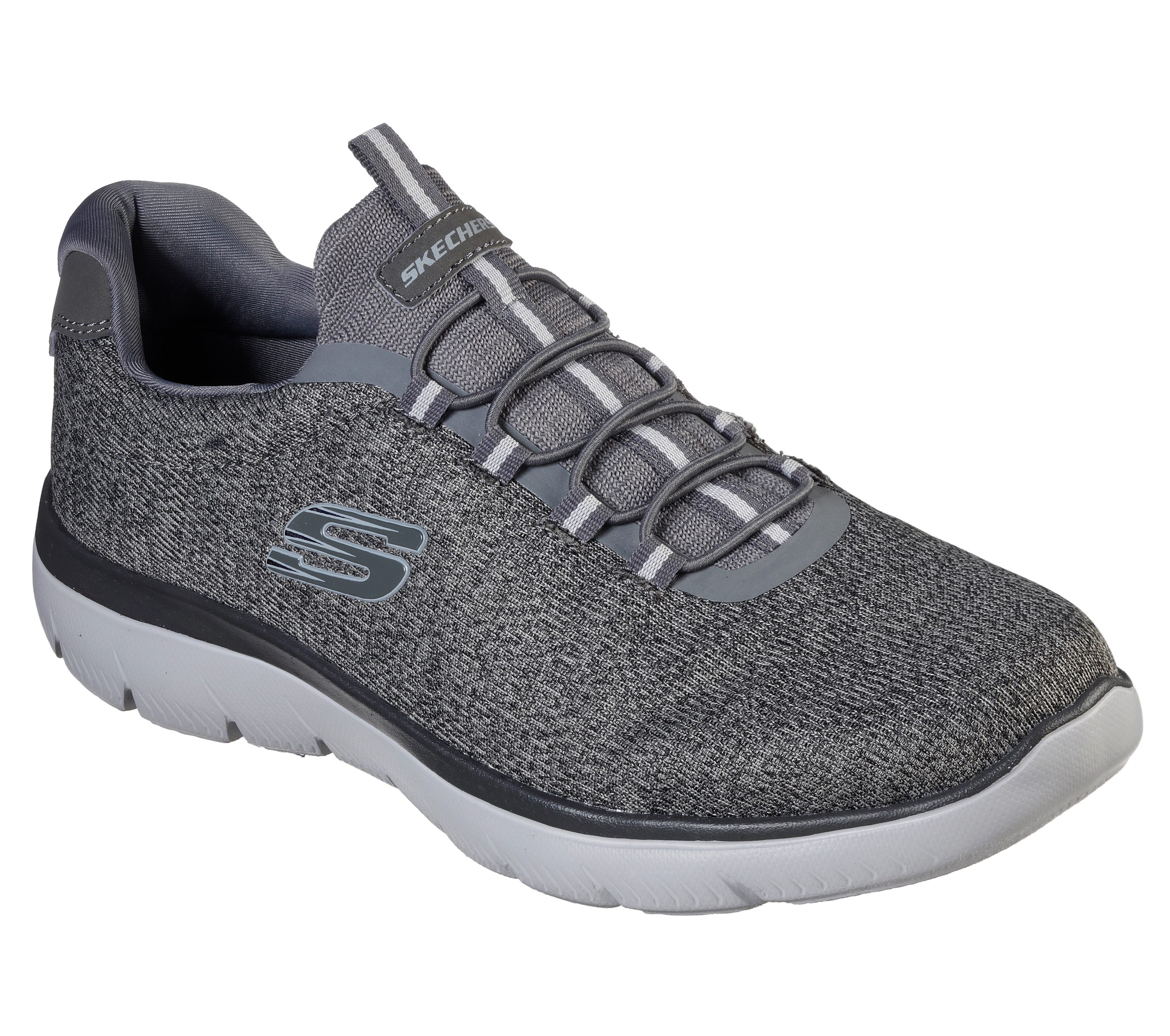 black and grey tennis shoes