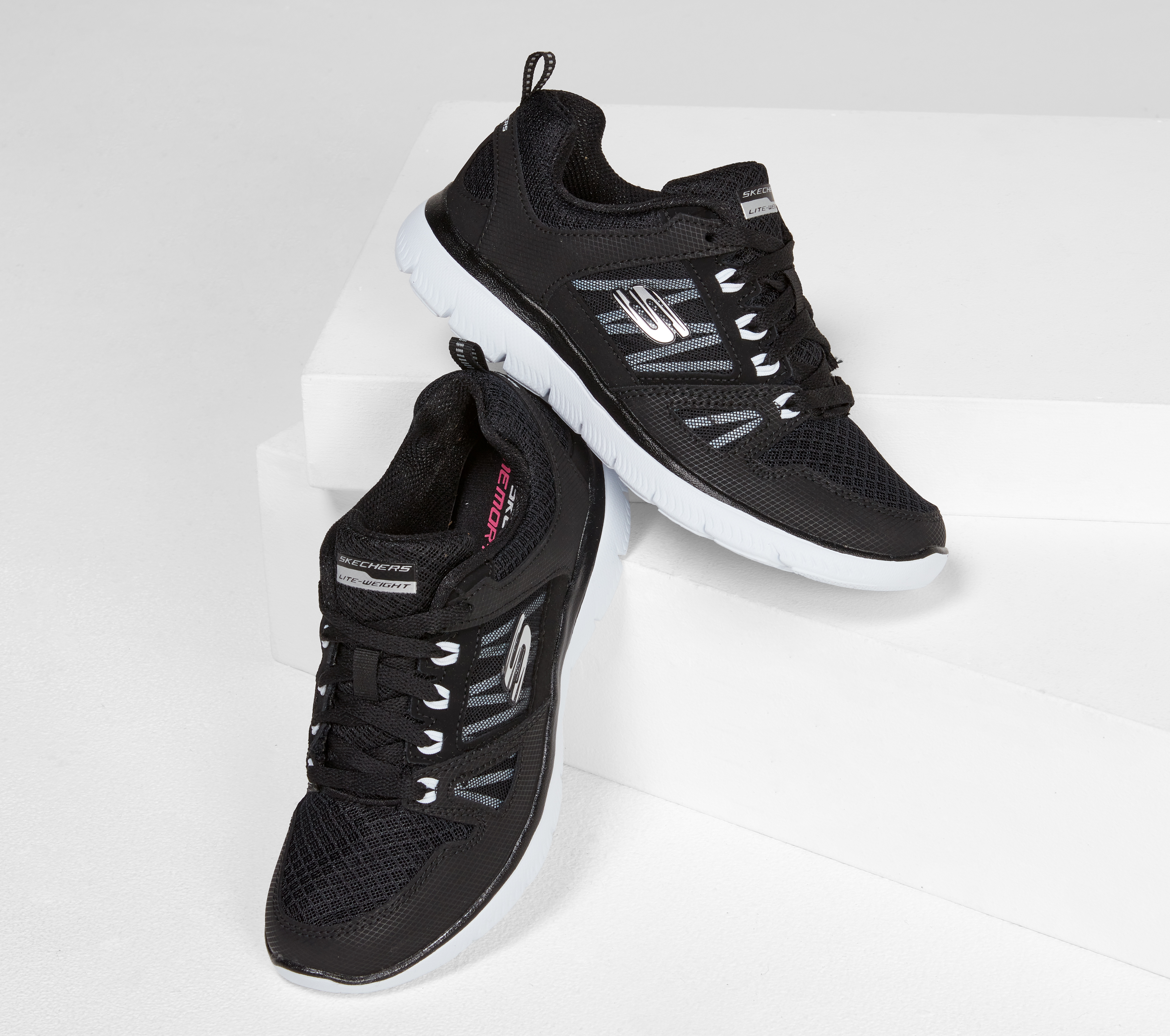 skechers new world mono mesh lace trainers