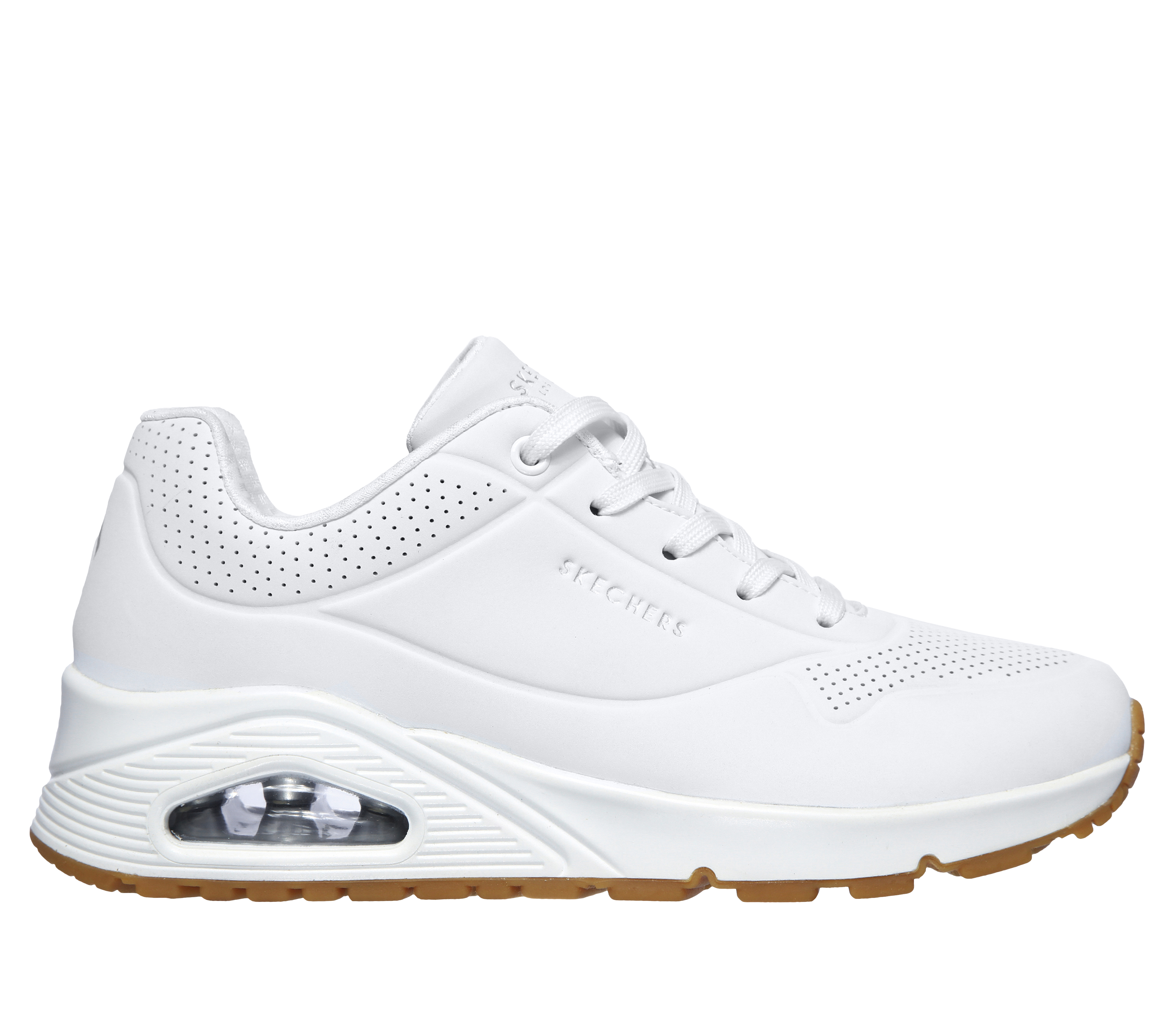 skechers all white leather shoes