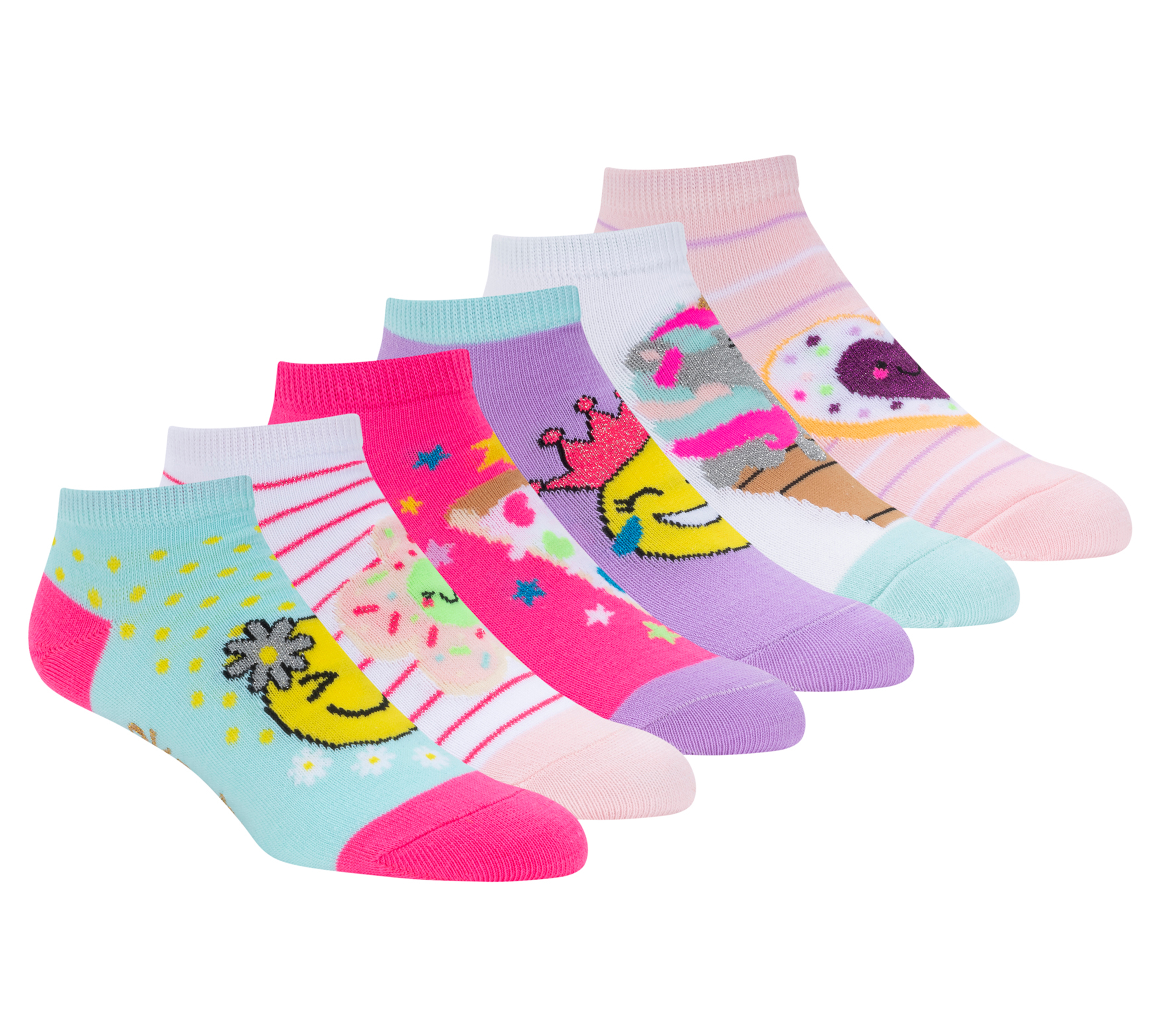 - SKECHERS Smiley 6 Floral Socks | Pack