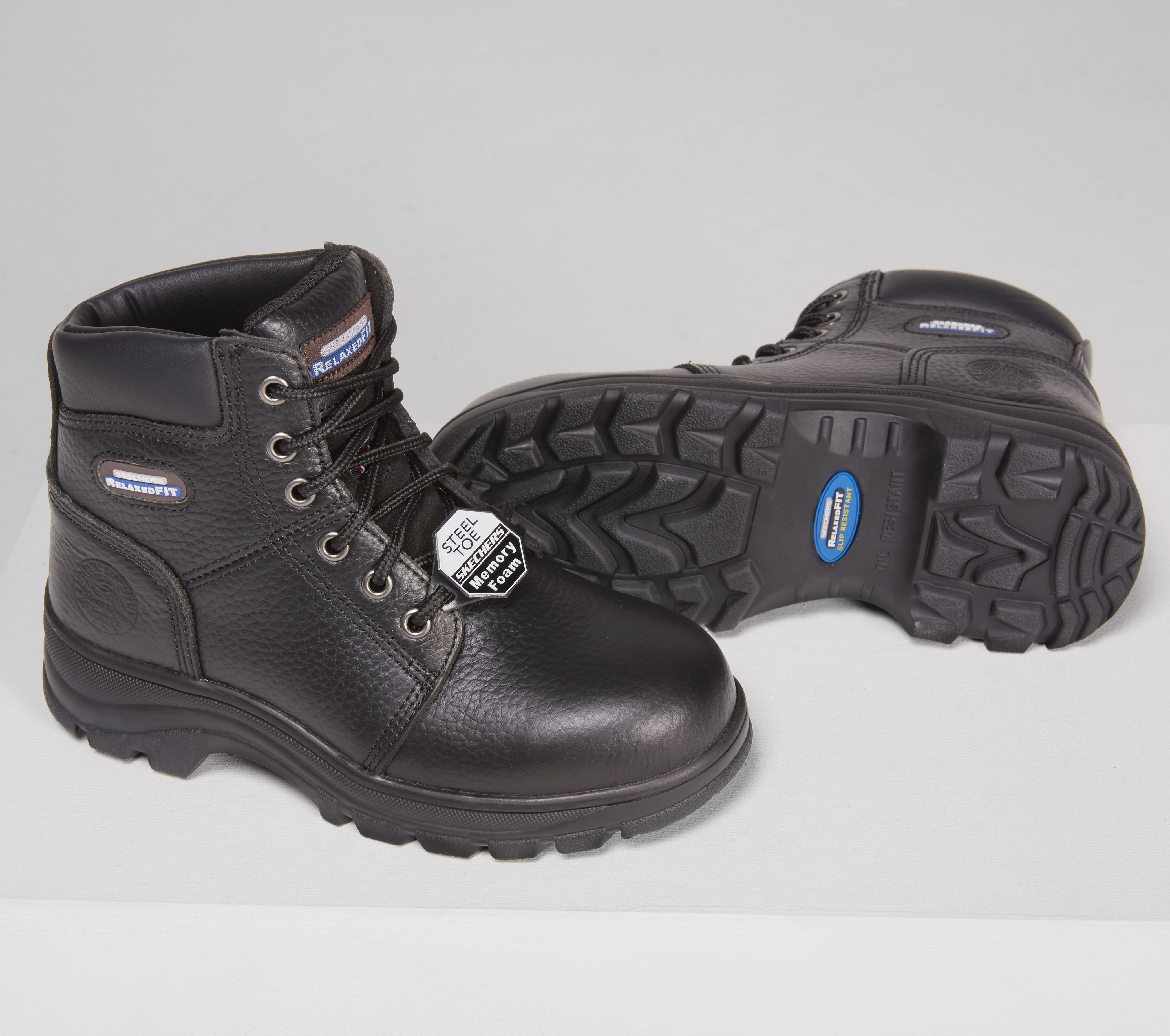 skechers relaxed fit steel toe boots
