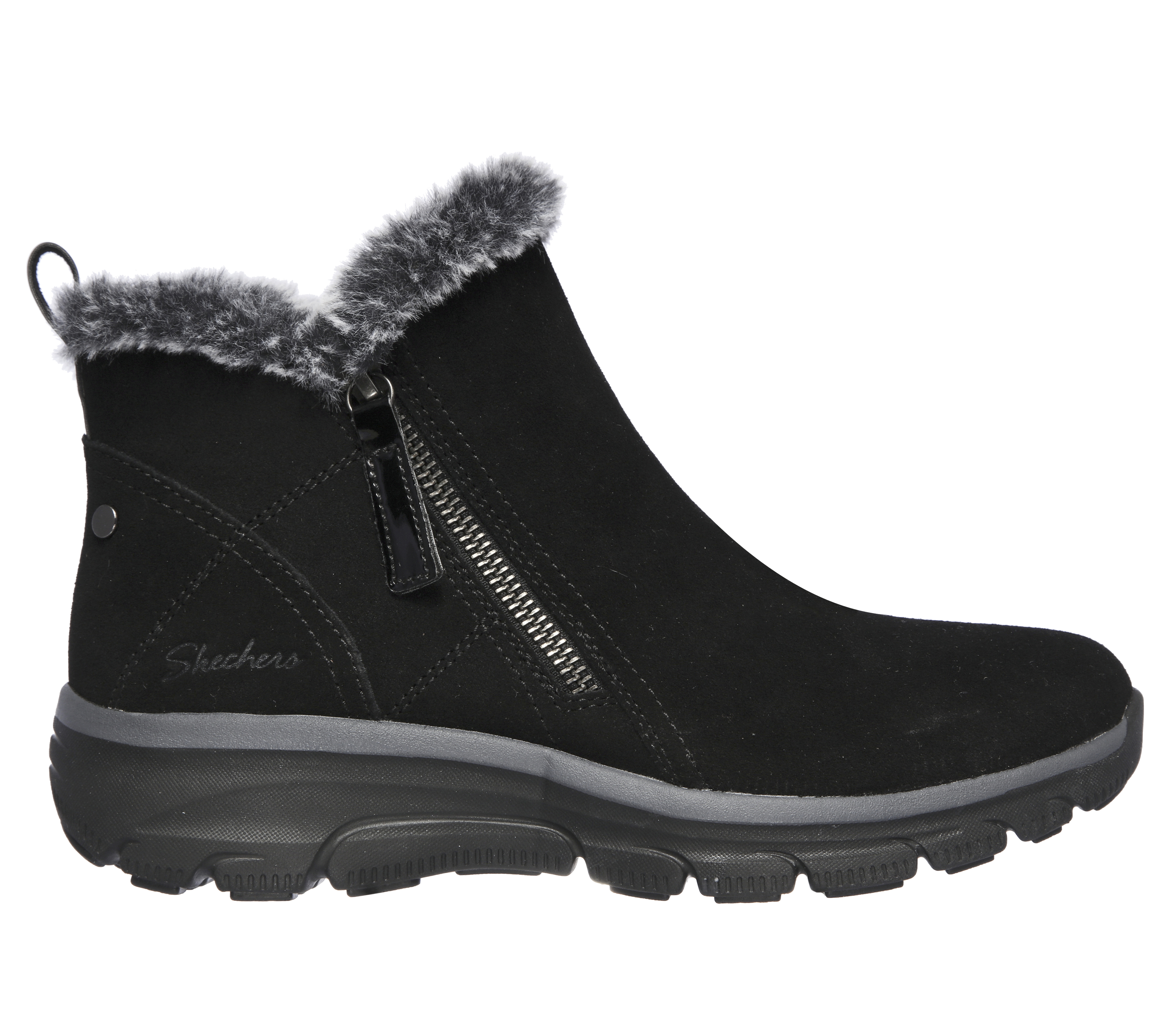 skechers ankle boots with fur