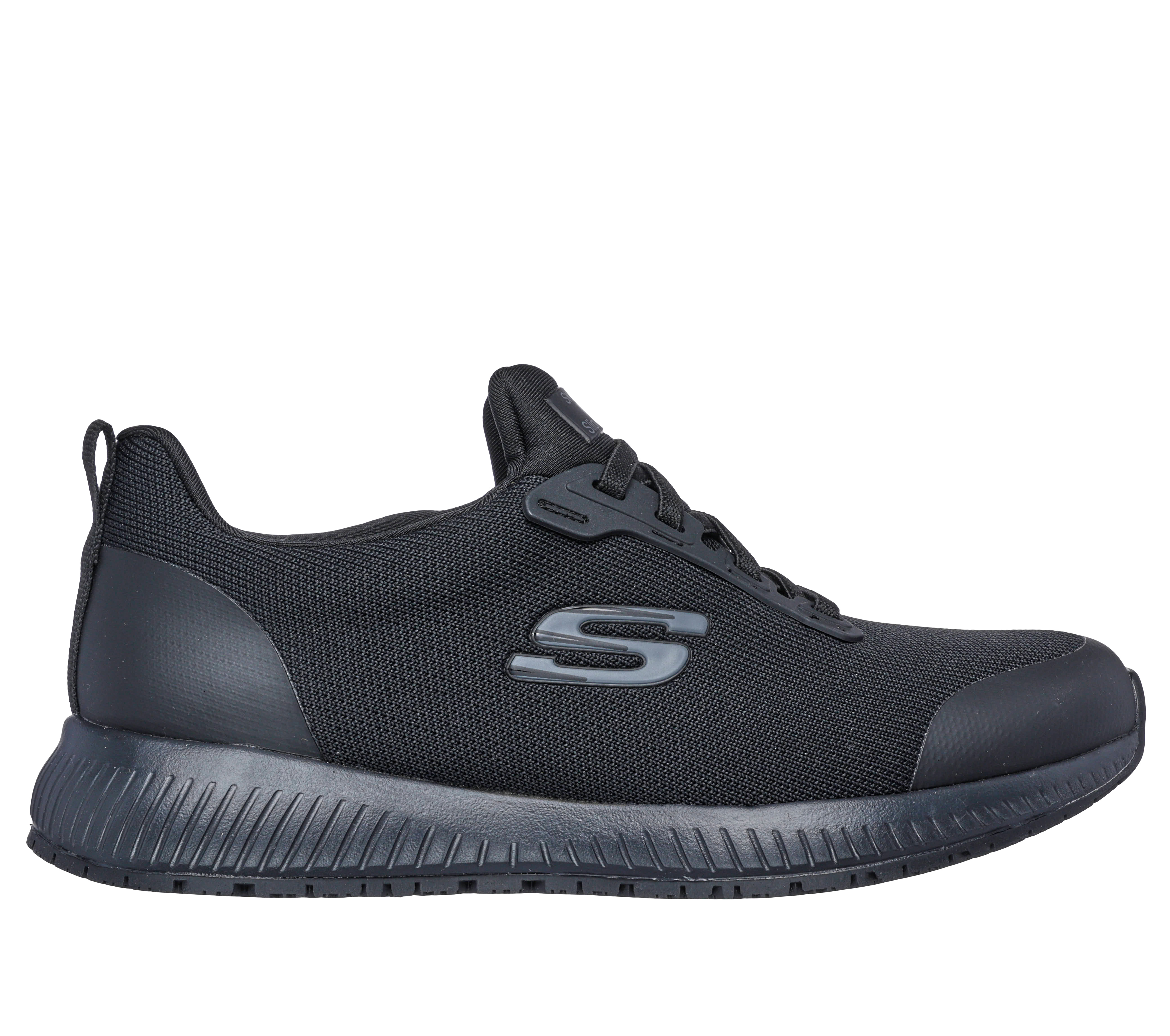 skechers non slip black work shoes