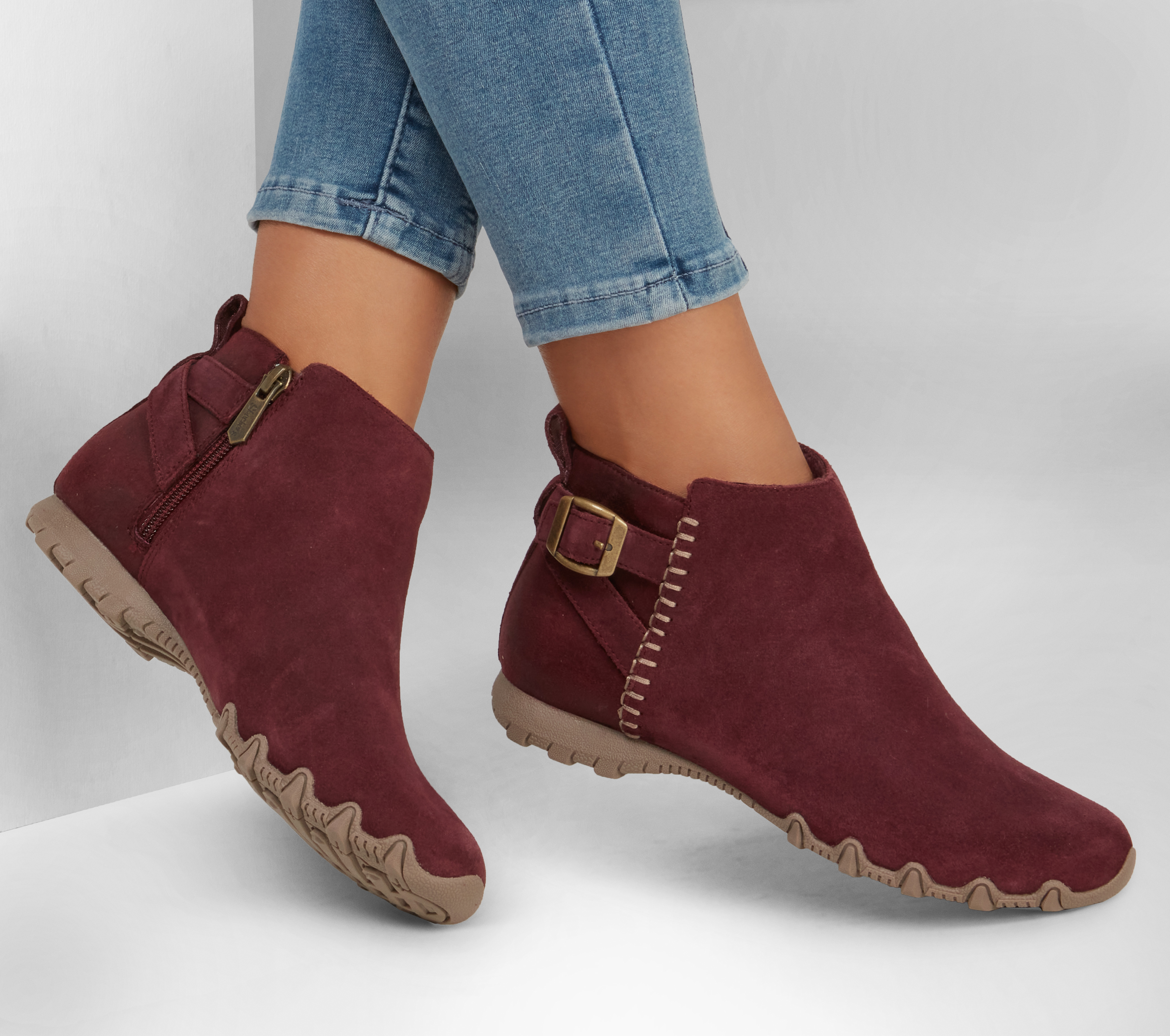 skechers relaxed fit biker ankle boots