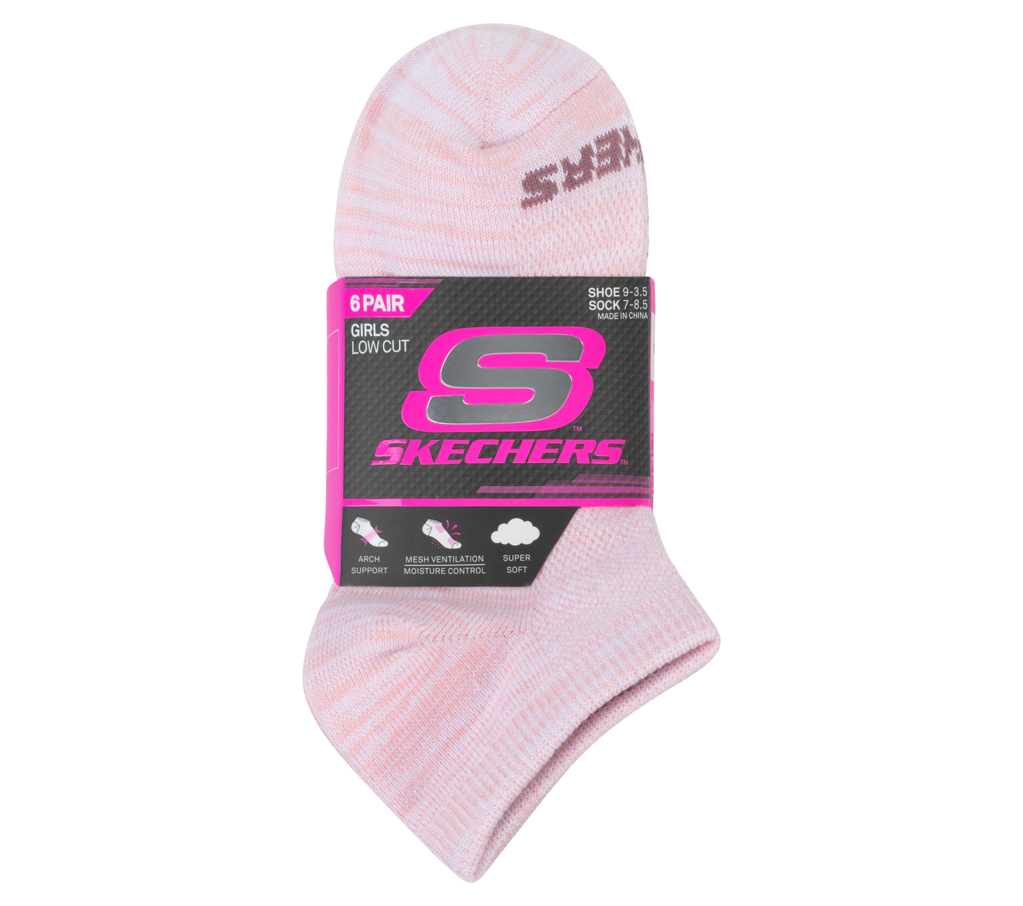 6 Pack Low Cut SKECHERS Stripe Socks Color 