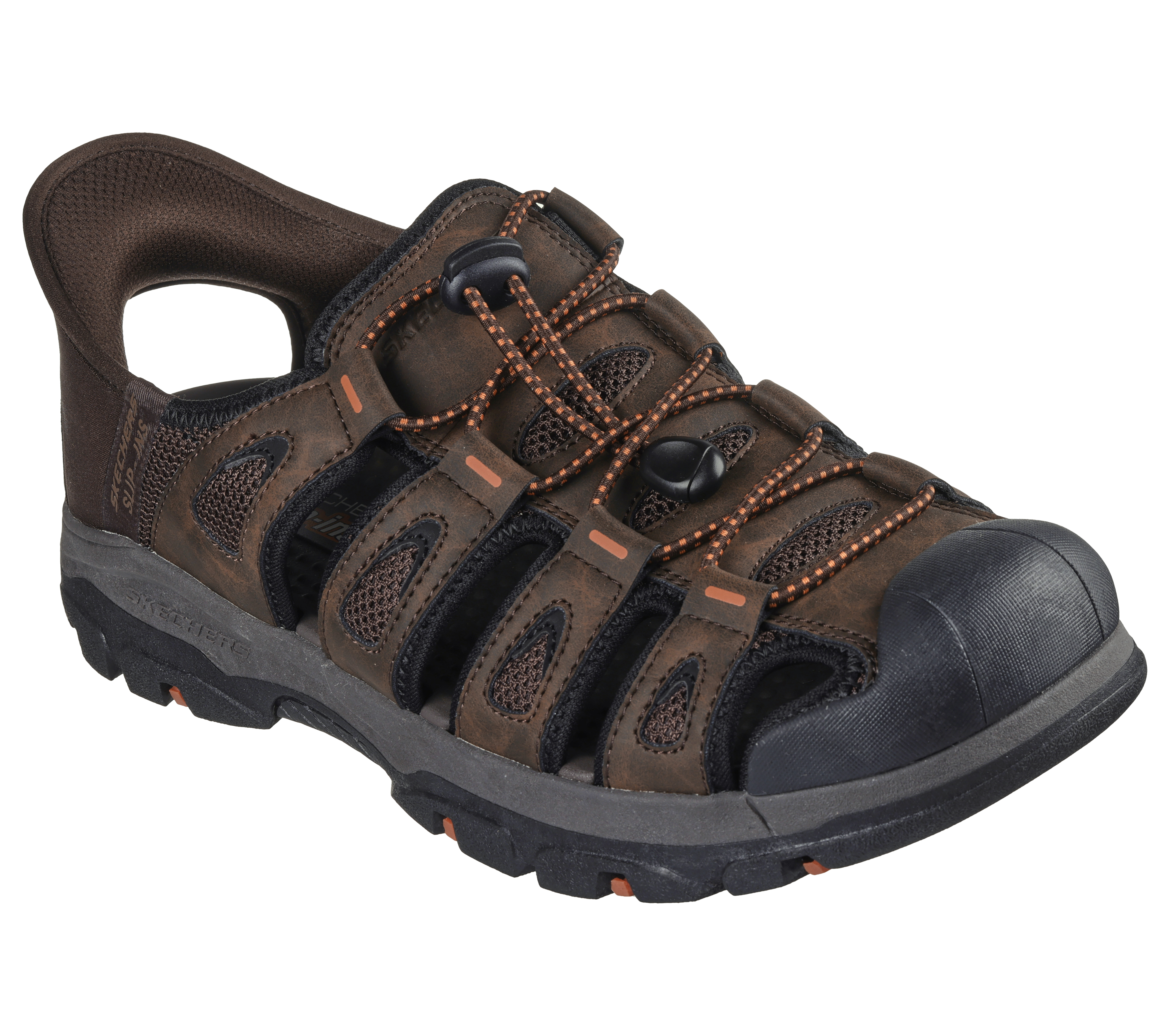 Skechers Men s Slip Ins RF Tresmen Norvick Sandals Size 13.0 Extra Wide Chocolate Synthetic Textile