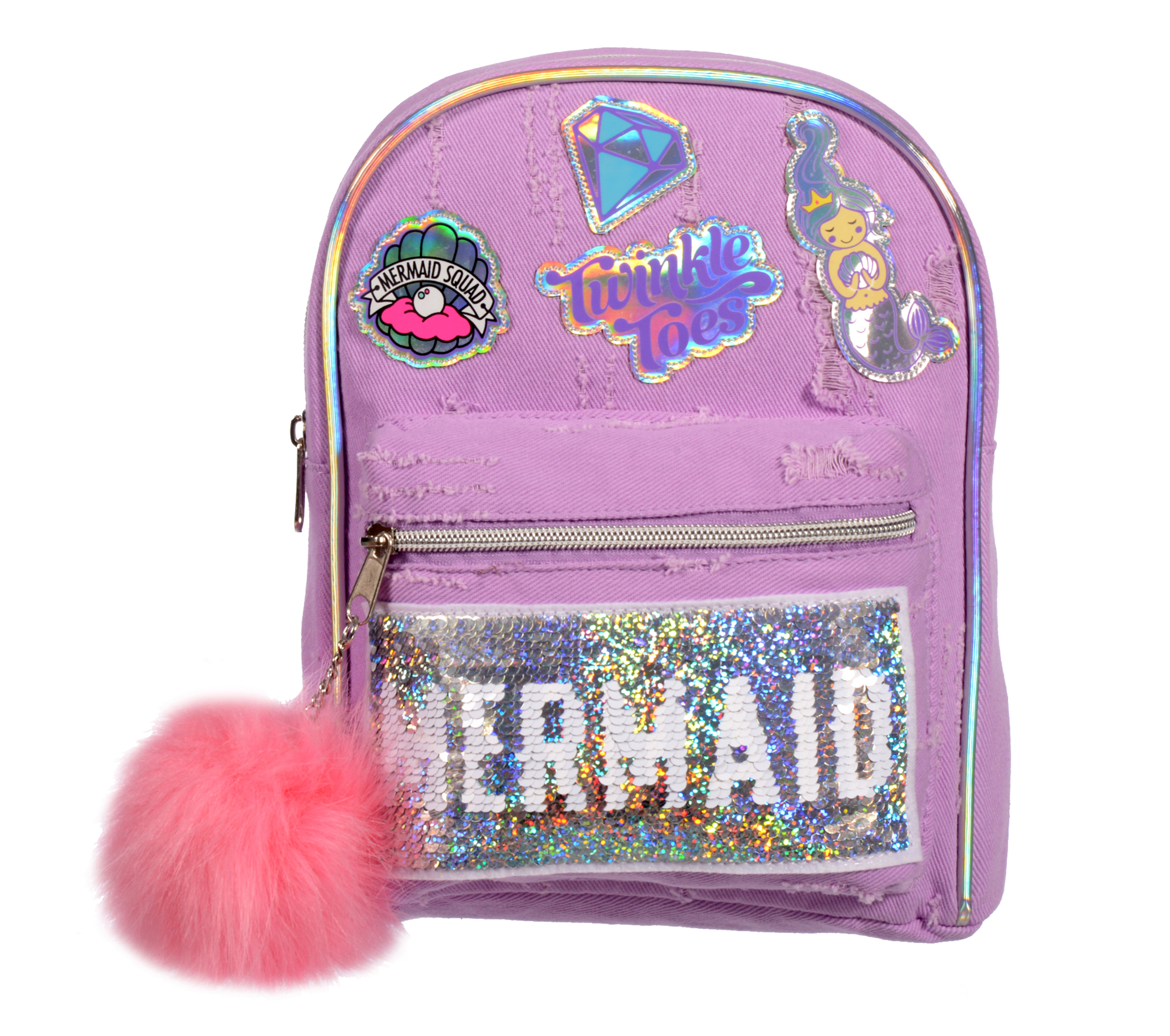 purple sequin backpack